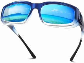 Meeloog Polarized Sports Sunglasses Fit Over Glasses for Men Women, Wrap Around UV Protection Shades Driving Cycling Fishing