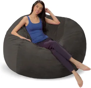 Memory Foam Bean Bag Chair, Charcoal Furry