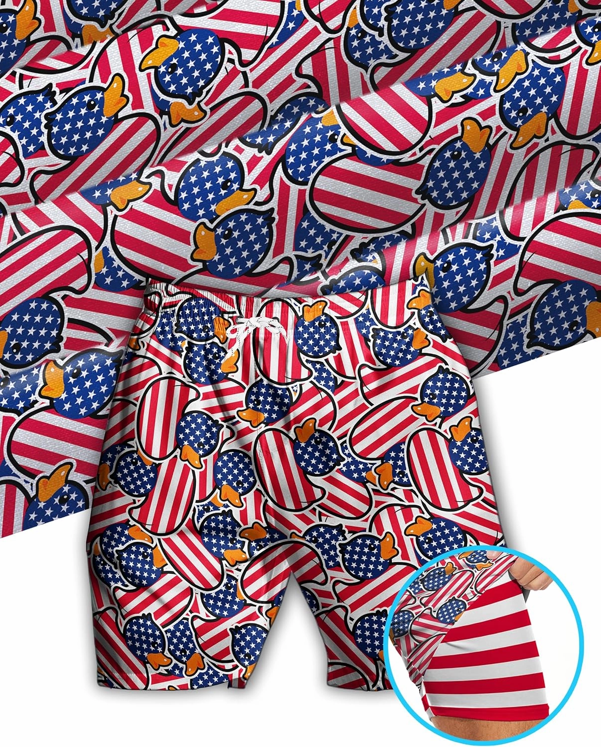 Men's Swim Trunks with Compression Liner 5" Inseam Mens Quick Dry Board Shorts with 4 Pockets for Beach Vacation