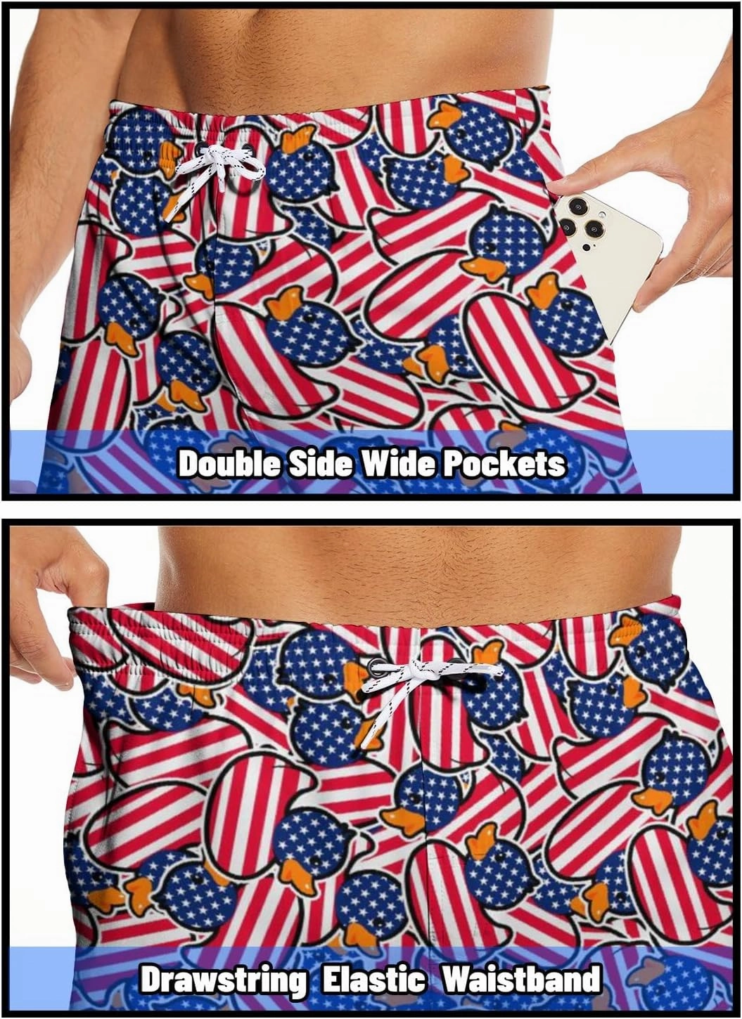 Men's Swim Trunks with Compression Liner 5" Inseam Mens Quick Dry Board Shorts with 4 Pockets for Beach Vacation