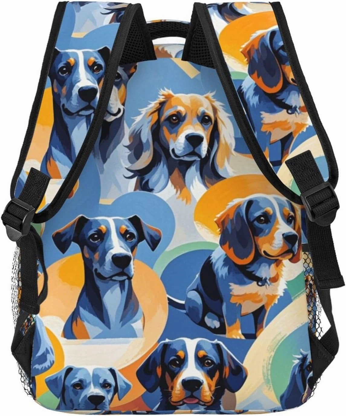 Men Women Lightweight Funny Pet Dogs Art Backpack Large Capacity Bookbag With Smooth Zippers for Gym Business Running