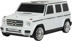 Mercedes G-Class Suitcase Ride On Push Car, Carry-On Luggage for Travel, Realistic Car Look, Inbuilt Storage Space, Compact Size, for Kids Aged 2-6 Years, Large, White