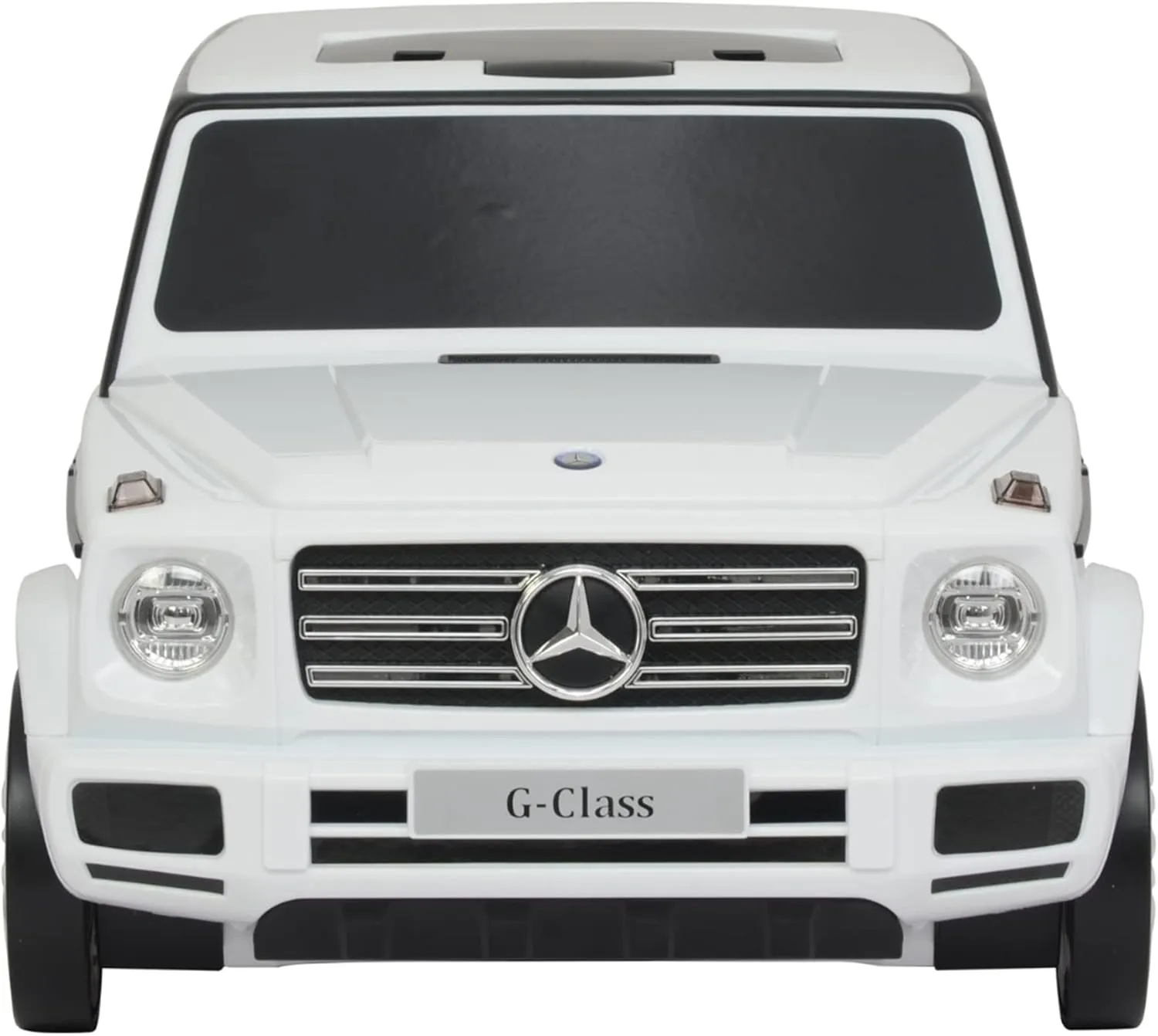 Mercedes G-Class Suitcase Ride On Push Car, Carry-On Luggage for Travel, Realistic Car Look, Inbuilt Storage Space, Compact Size, for Kids Aged 2-6 Years, Large, White