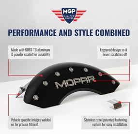MGP Caliper Covers - Brake Caliper Covers 2021-2023 Ford Edge - Front and Rear Set - Red