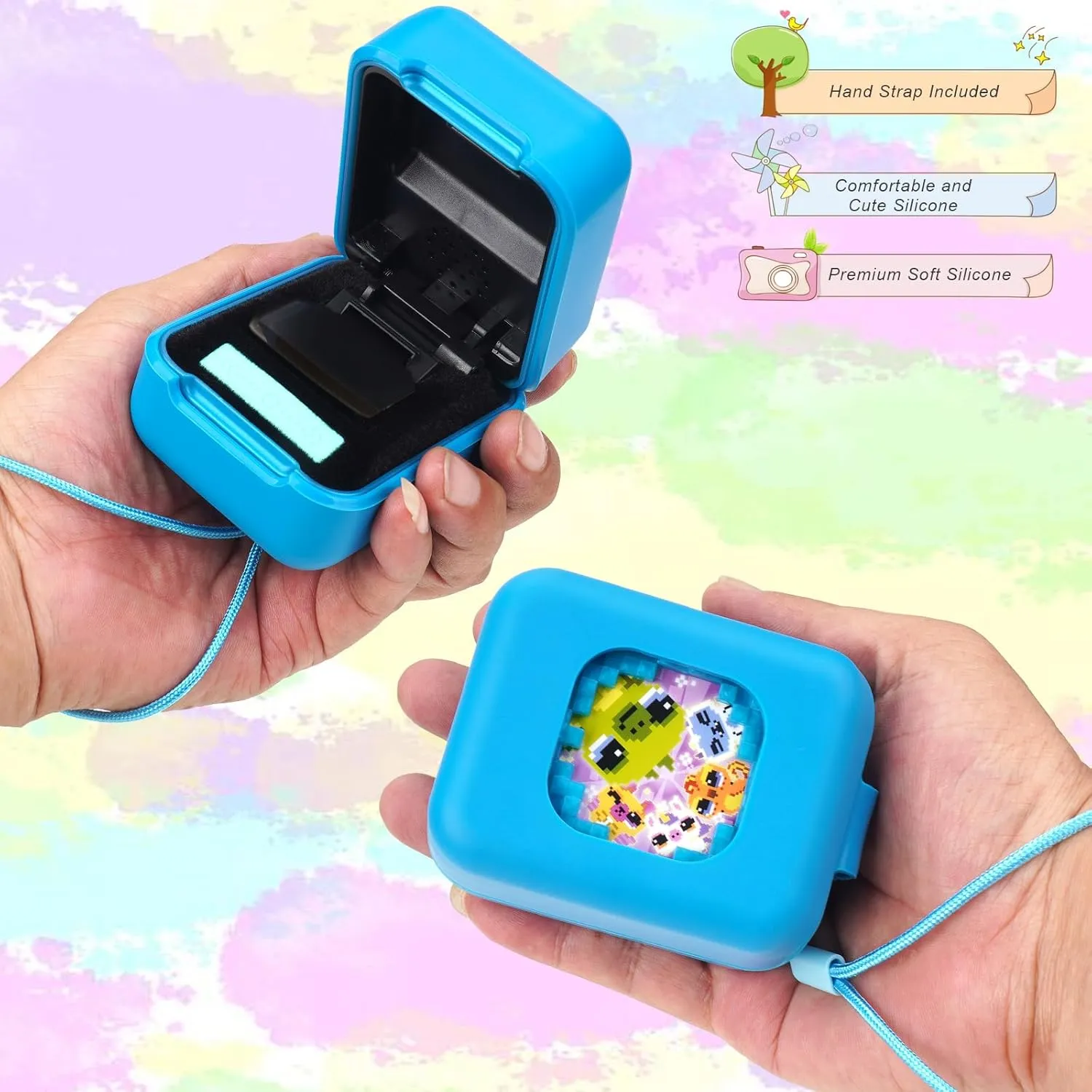 MGZNMTY Silicone Case for Bitzee Magicals Interactive Toy Digital Pet and Case, Protective Skin Cover for New Bitsy Electronic Virtual Pet (Magic Blue)