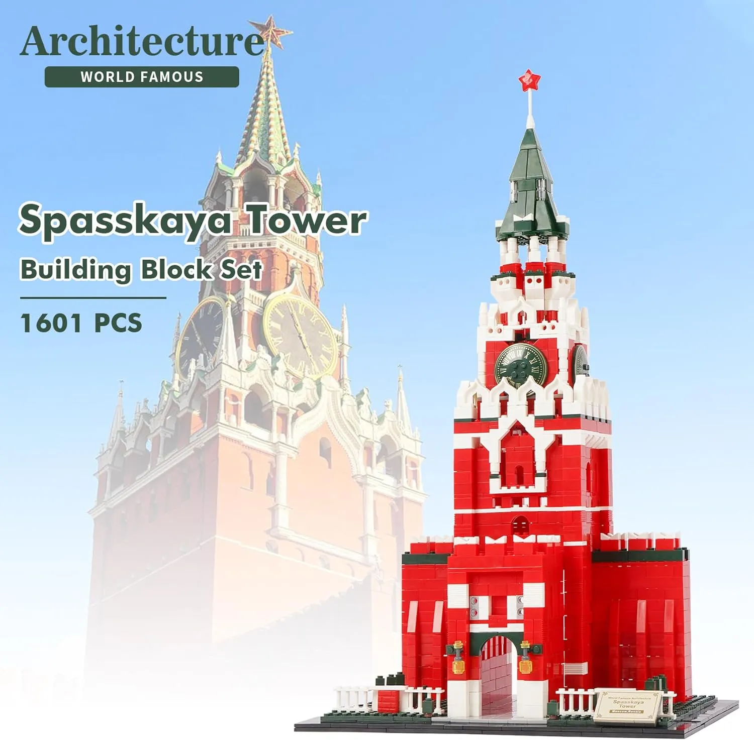 Micro Building Block Set, Moscow Red Square Model Building Blocks 1601 PCS World Famous Architectural Model Building Kit Gifts for Adult