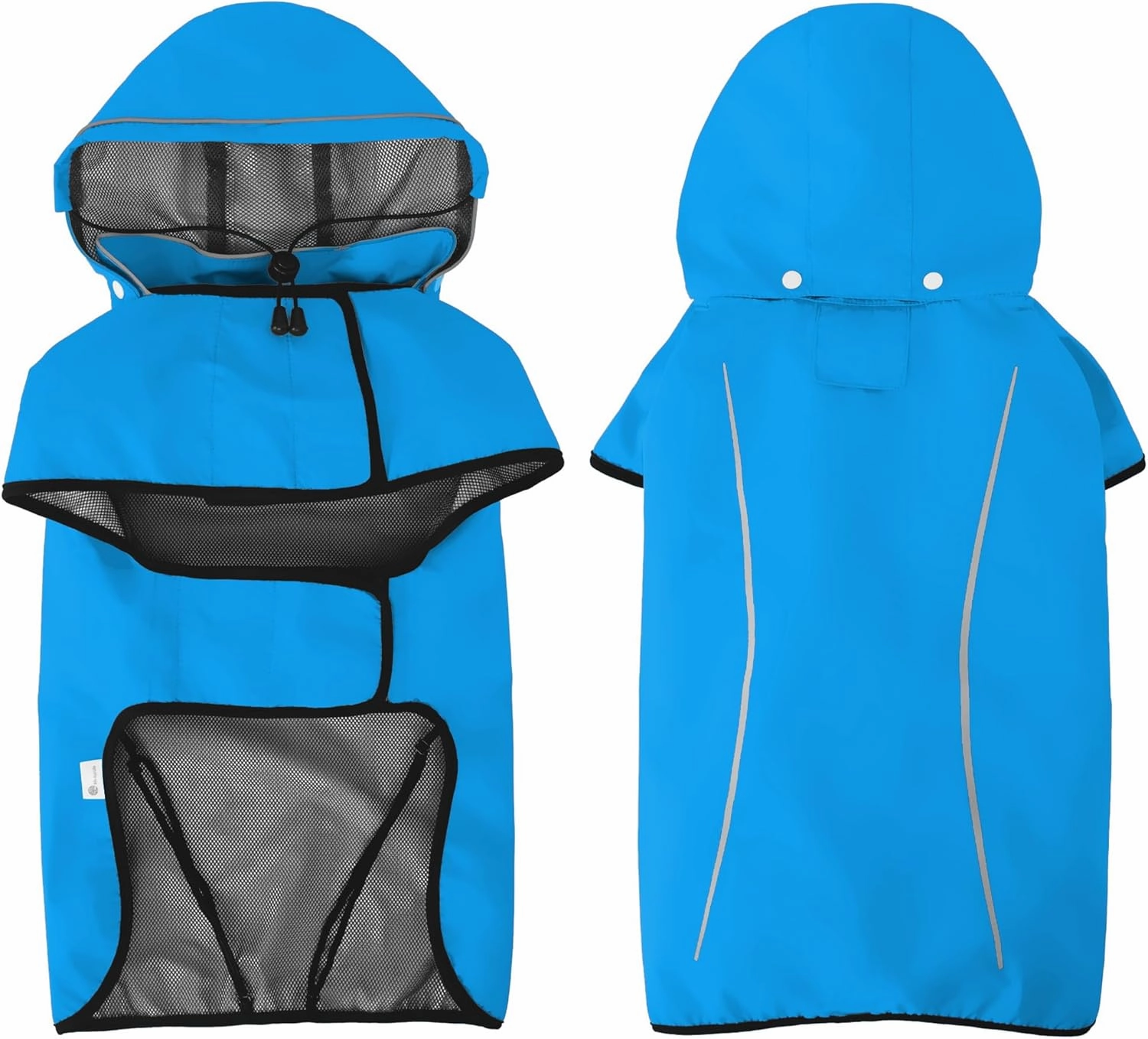 Mile High Life Dog Raincoat, Adjustable Waterproof Pet Rain Jacket, Reflective Hooded Poncho for Small Medium Large Dogs, Lightweight Breathable Pet Rain Coat (Blue,XL Chest 31"-37")