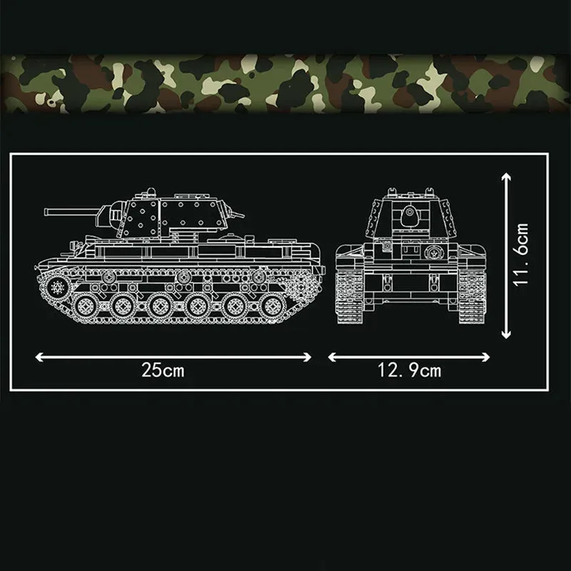 Military Motorized KV-1 Heavy Tank Bricks Toy