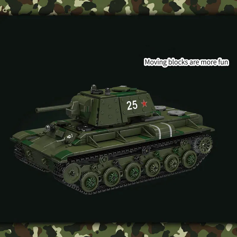 Military Motorized KV-1 Heavy Tank Bricks Toy