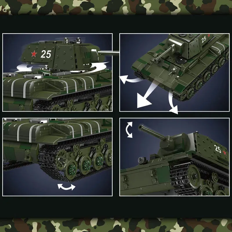 Military Motorized KV-1 Heavy Tank Bricks Toy