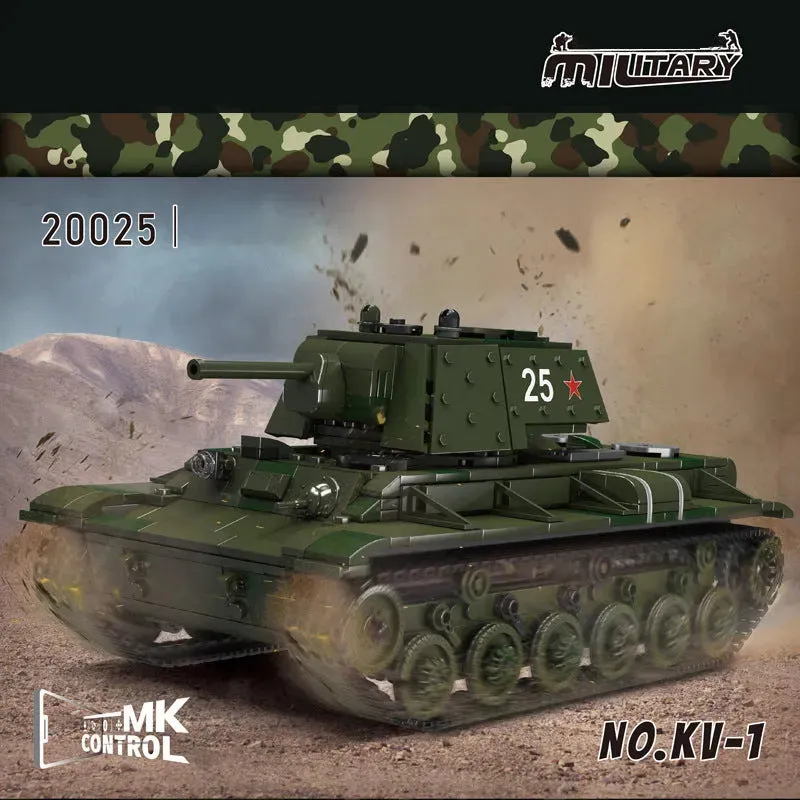 Military Motorized KV-1 Heavy Tank Bricks Toy