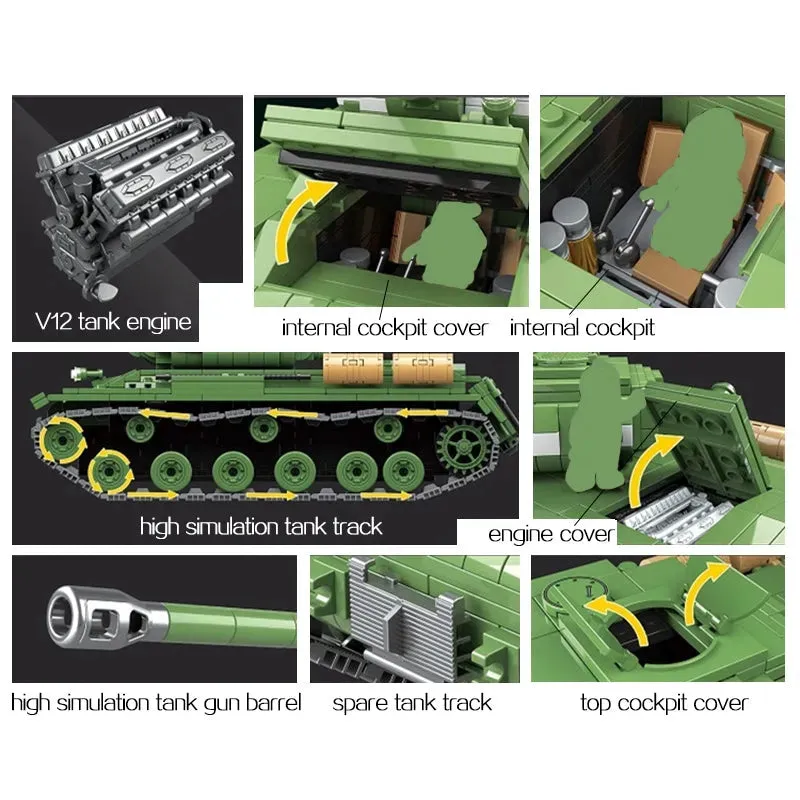 Military WW2 Soviet Army IS-2M Heavy Tank Bricks Toy
