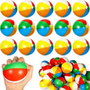 Mini Beach Stress Balls 2.5 Inch Relief Stress Ball Rainbow PU Foam Stress Balls Swimming Pool Game Toy Sports Ball Hawaiian Party Favors for Boy Girl School Carnival Summer Birthday(36 Pcs)