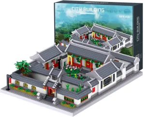 Mini Blocks for Adult, City Architecture Chinese House Courtyard Garden Model 5018pcs DIY Mini Diamond Blocks Toy