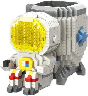Mini Building Blocks Toy Set Micro Bricks Building Sets DIY Puzzle Set Multiple-Function Astronaut Pen-holders with Tool Kit for Kids Age 8  Educational DIY Gift for Boys and Girls (Sitting Spaceman)