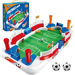 Mini Foosball Table Soccer Game with Bell Scorer - 2-Player Soccer Board Game for Kids and Family Fun