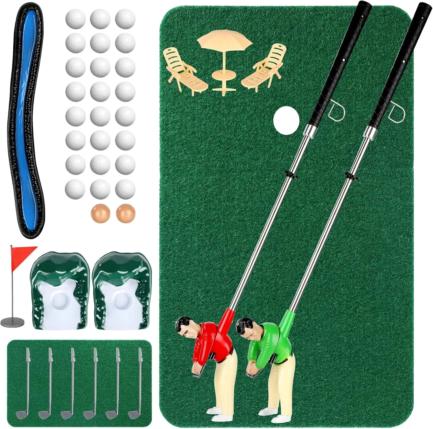 Mini Golf Toys for Kids, Funny Golf Gifts, Two Mini Golfers, Parent-Child Interaction, Fun Play Indoor Games, Family Game for 6-9 Year Old Boys & Girls