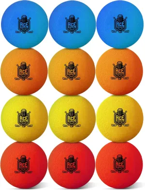 Mini Hockey Balls - 12 Soft Foam Balls for Knee and Floor Hockey - 2" Indoor Mini Hockey Balls
