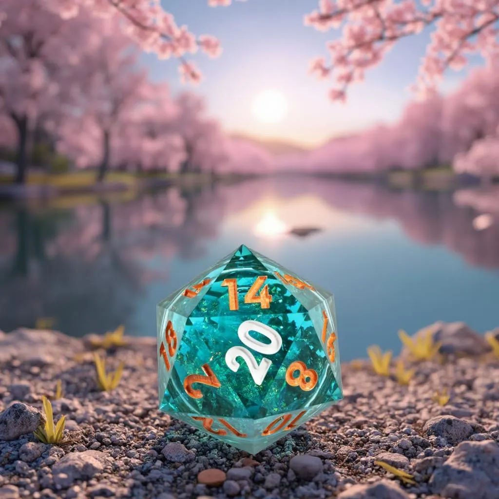 Mini Planet Resin 50mm Chonk D20 Polyhedral DND Board Game Liquid Core RPG Sharp Edge Dice