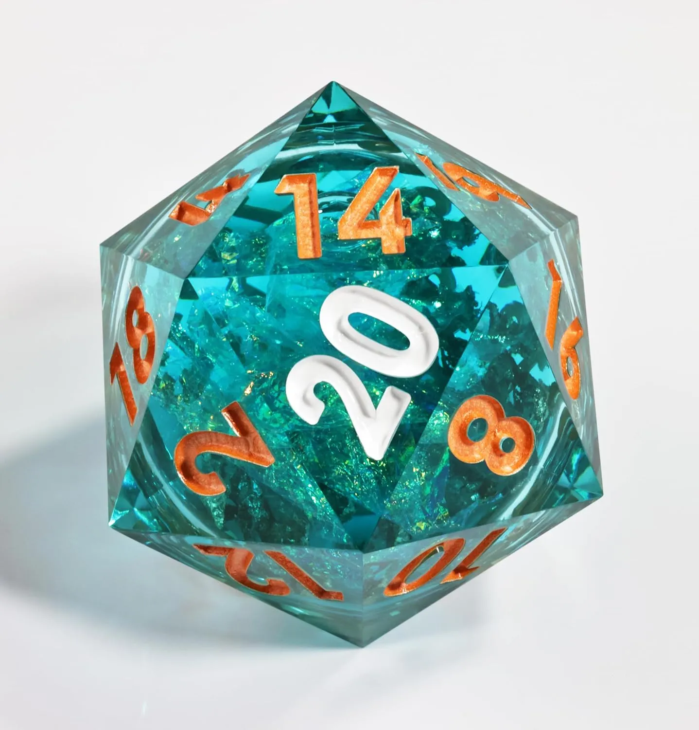 Mini Planet Resin 50mm Chonk D20 Polyhedral DND Board Game Liquid Core RPG Sharp Edge Dice