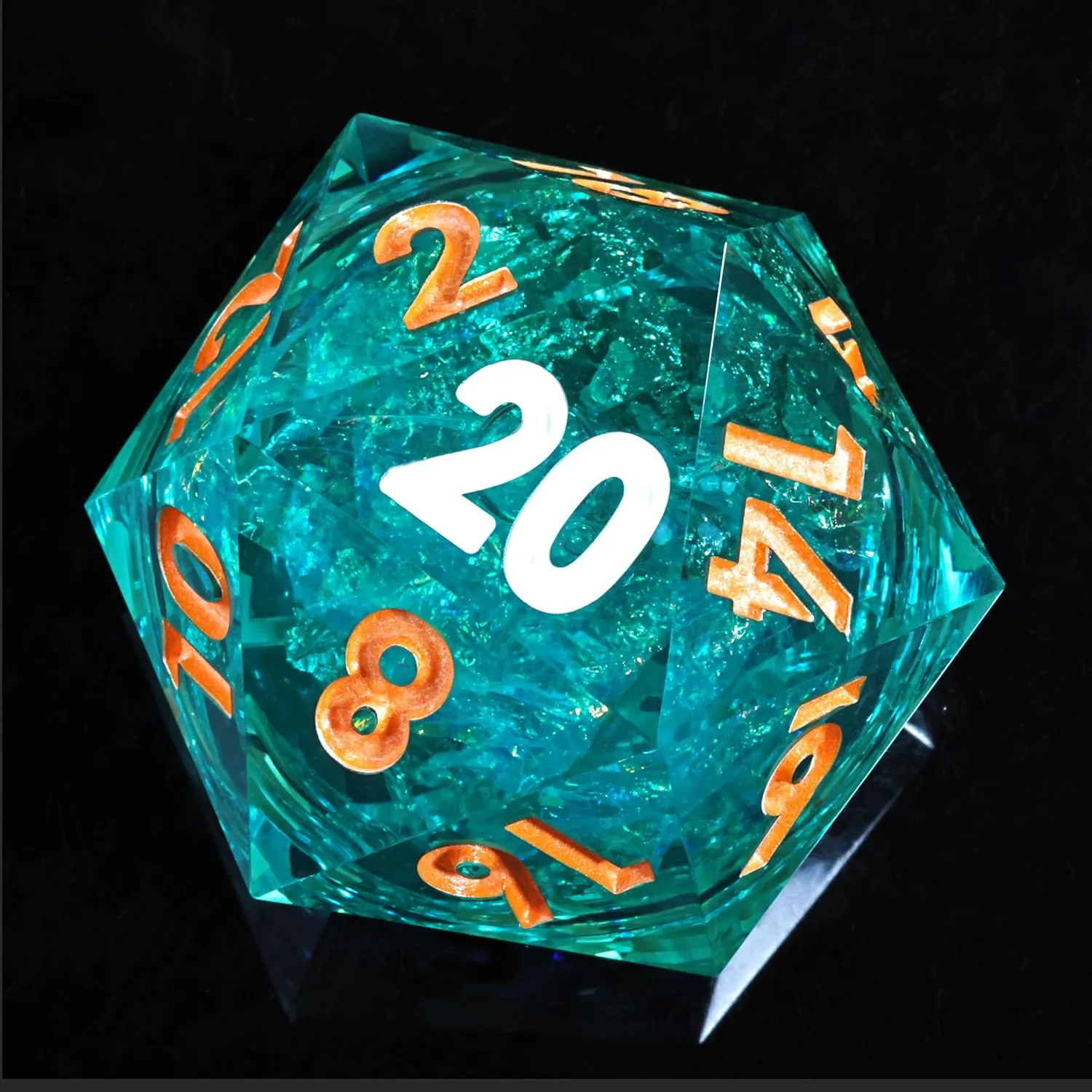 Mini Planet Resin 50mm Chonk D20 Polyhedral DND Board Game Liquid Core RPG Sharp Edge Dice