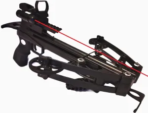 Mini Striker Crossbow Pistol - Narrow Limb 330 FPS 120 Lbs. Draw Weight, with Red Dot Sight and Aimer