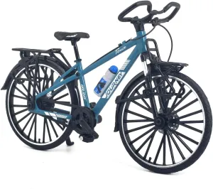 Mini Touring Bicycle Toy Model 1:10 Scale Bike Die-Cast Cake Topper Desktop Decoration Crafts for Cycling Lovers Bike Racers Athletes Children Boys and Girls (Blue)