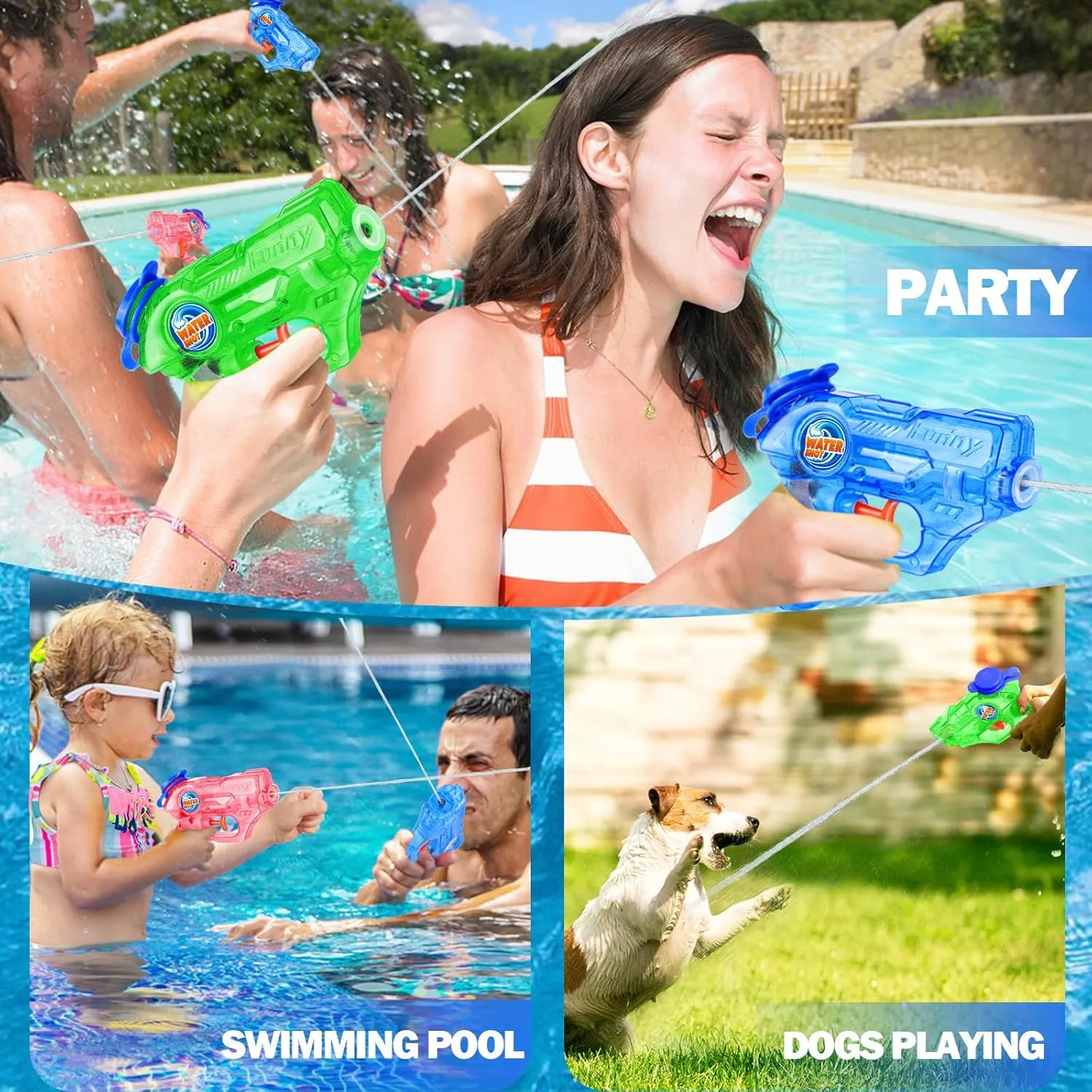 Mini Water Gun for Kids Toddler- 6 Pack Small Water Guns 5-7M Long Range Super Water Soaker Squirts Blasters Gun, Outdoor Water Toy Summer Pool Beach Party Favors Bath Water Guns Toy for Kids Boy Girl