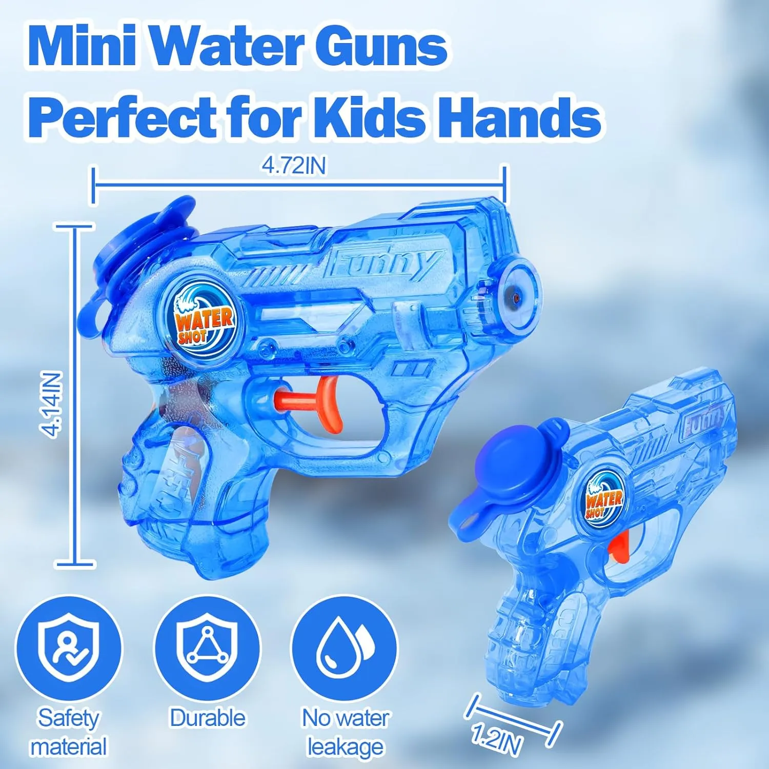 Mini Water Gun for Kids Toddler- 6 Pack Small Water Guns 5-7M Long Range Super Water Soaker Squirts Blasters Gun, Outdoor Water Toy Summer Pool Beach Party Favors Bath Water Guns Toy for Kids Boy Girl
