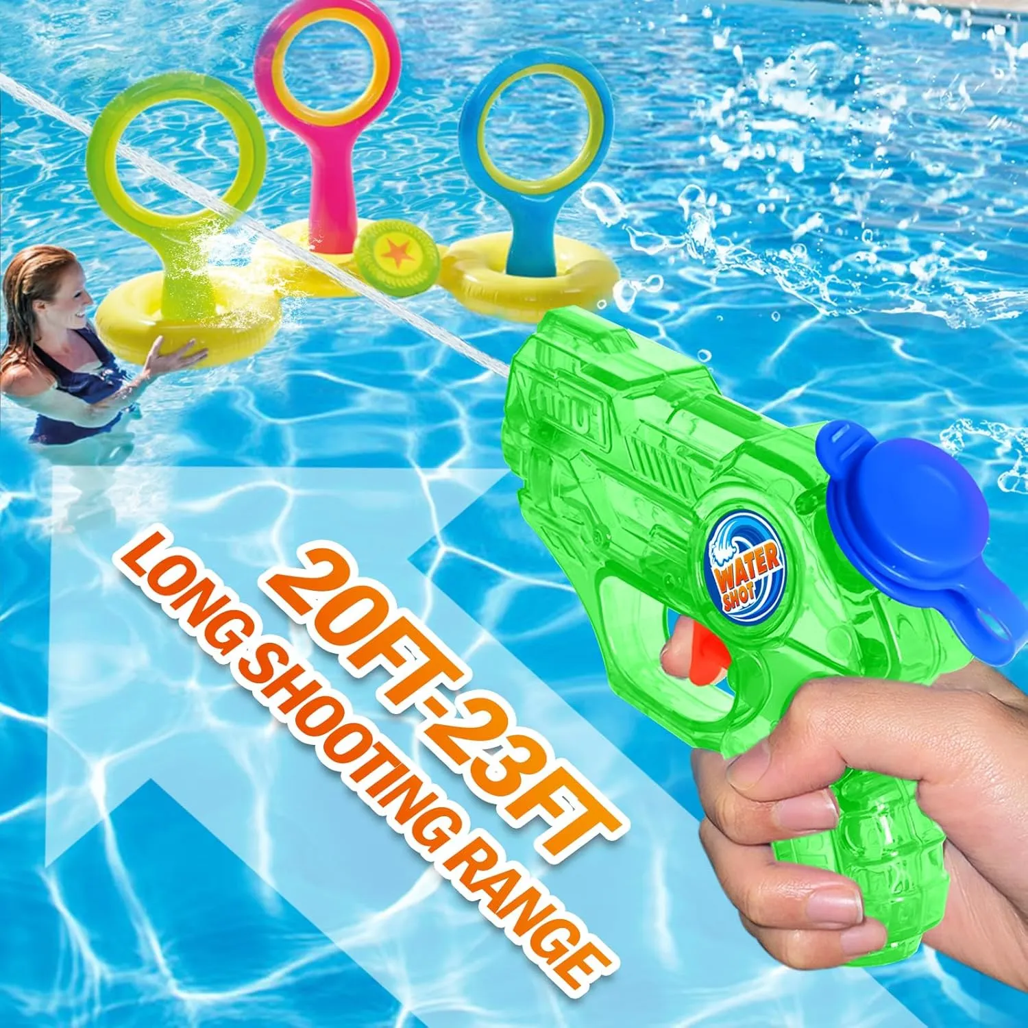 Mini Water Gun for Kids Toddler- 6 Pack Small Water Guns 5-7M Long Range Super Water Soaker Squirts Blasters Gun, Outdoor Water Toy Summer Pool Beach Party Favors Bath Water Guns Toy for Kids Boy Girl