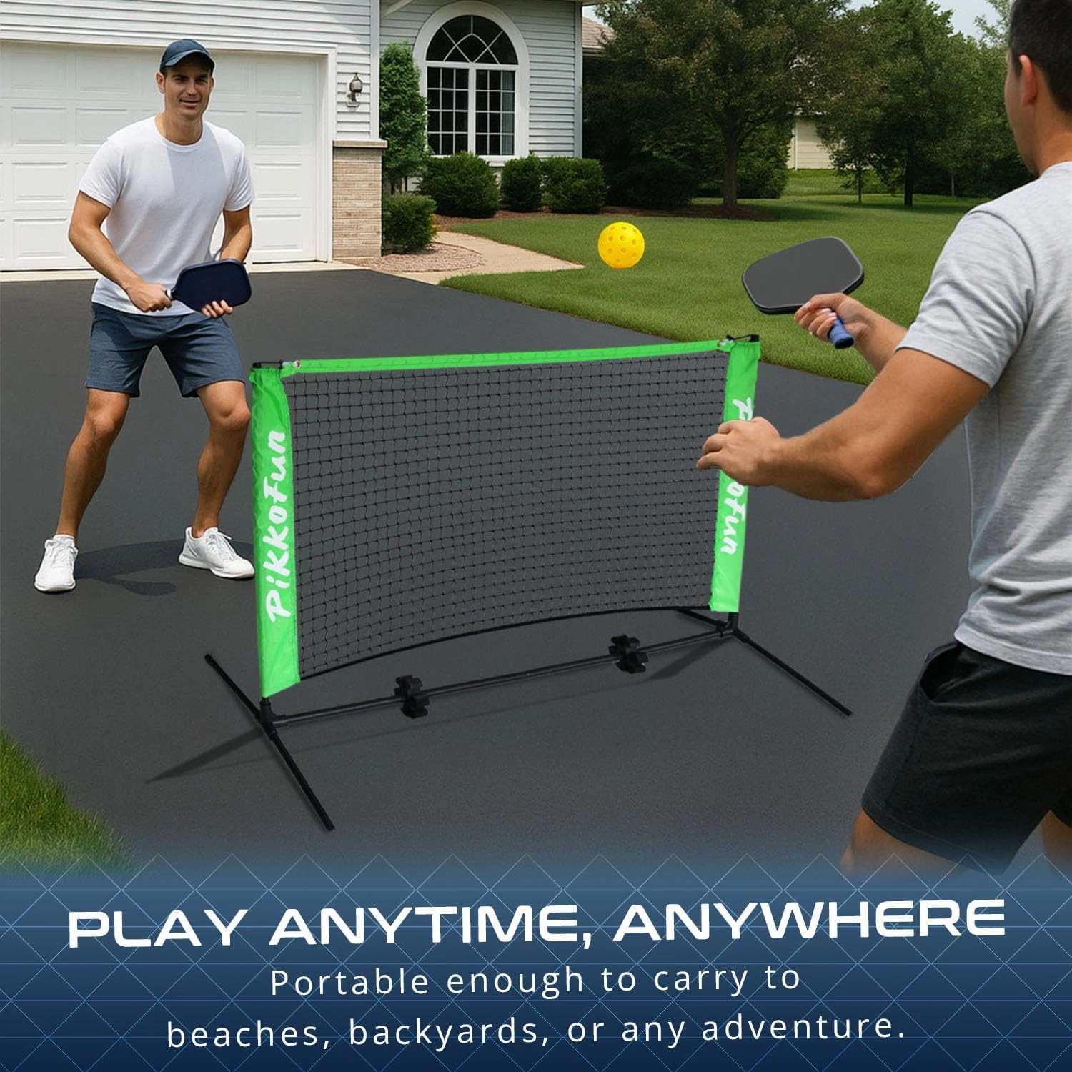 Mini Pickleball Net 5 ft - Pickleball Dink Net for Training for Indoor and Outdoor, Regulation Height 3 ft., Quick Set Up Design, Lightweight and Durable
