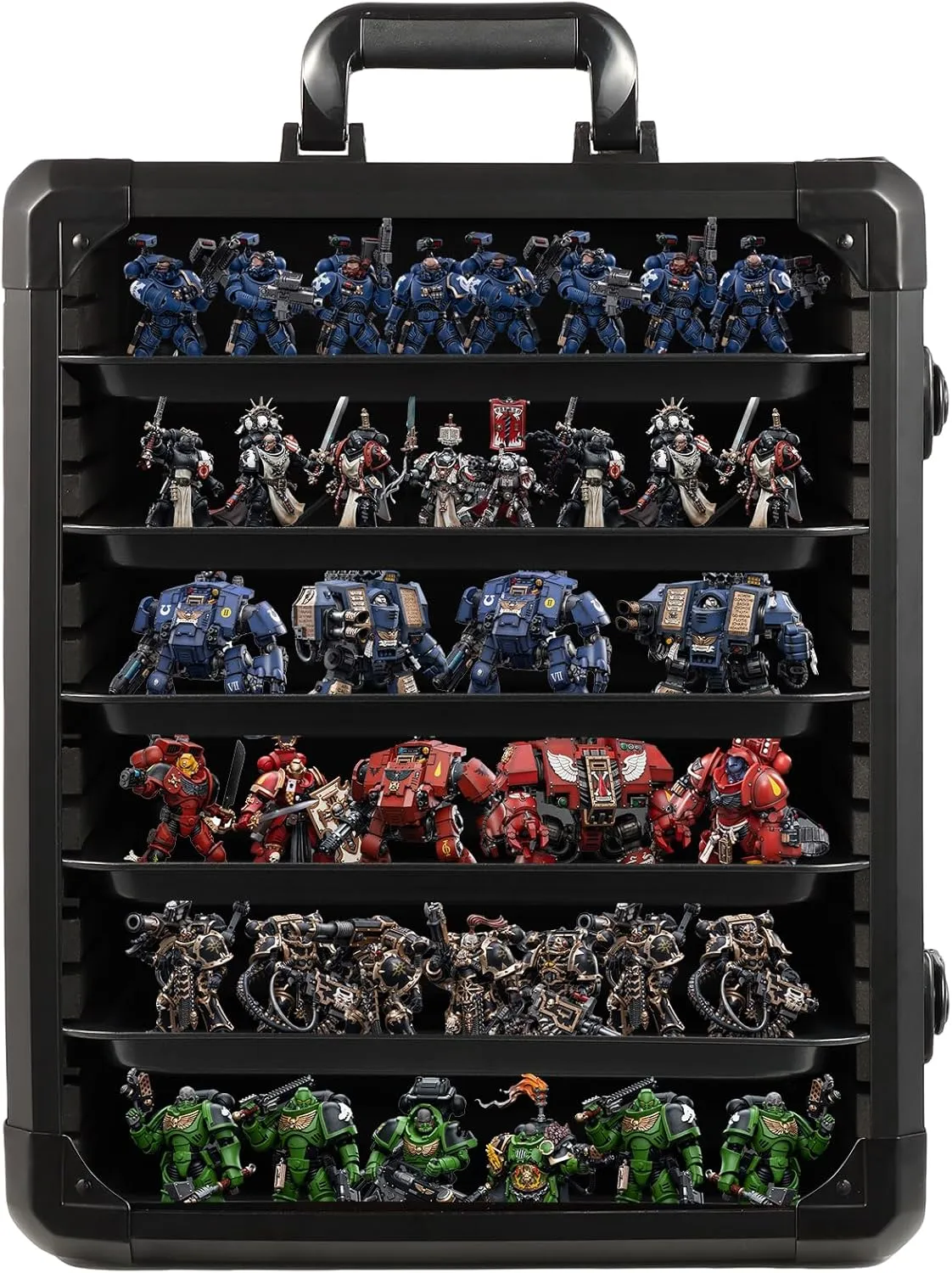 Miniature Carrying Case, Miniature Storage, Miniature Case, Aluminum Alloy Frame with Lock, Display and Transport Action Figure Display case