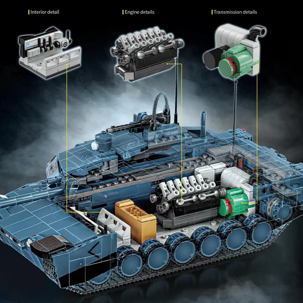 MISINI M6601 Abrams-X Tank Building Blocks Set, 2116 PCS Creative Heavy Tank Modular Bricks Model, Educational Gifts for Teens Military Enthusiasts and Adults