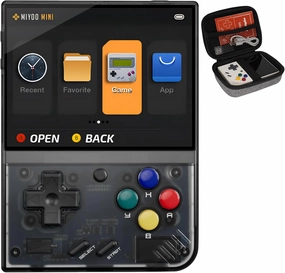 Miyoo Mini Plus 128GB Retro Game Console – Handheld Portable Gaming System, 3.5" HD Screen, Long Battery Life, Supports Multiple Emulator Formats for Retro Gaming (Black 128G)
