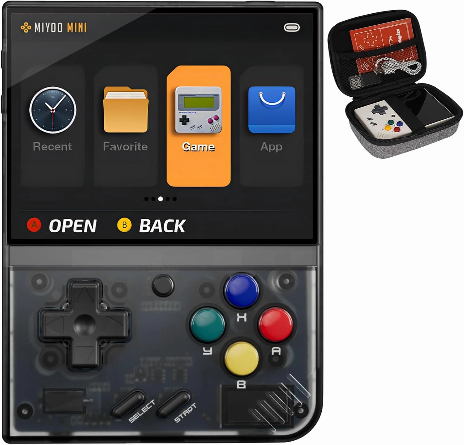 Miyoo Mini Plus 128GB Retro Game Console – Handheld Portable Gaming System, 3.5" HD Screen, Long Battery Life, Supports Multiple Emulator Formats for Retro Gaming (Black 128G)
