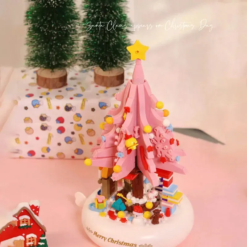 MOC Creative Idea Christmas Tree Music Box Light Bricks Toy