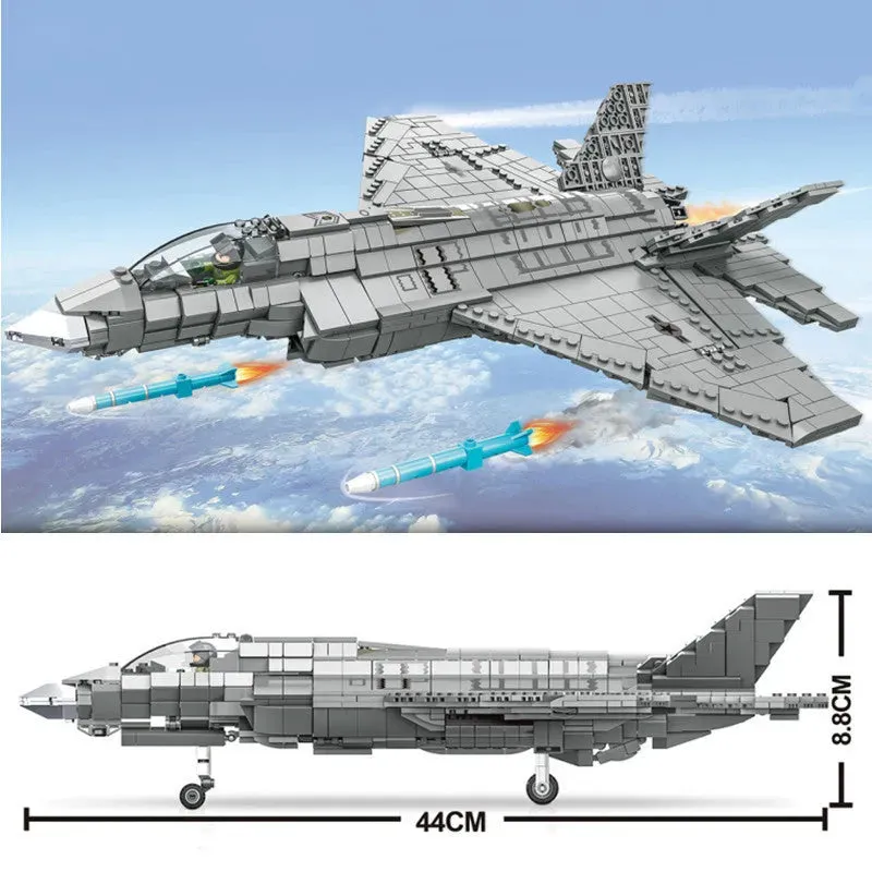 MOC Military F-35 Aircraft Lightning Fighter Jet Bricks Toy
