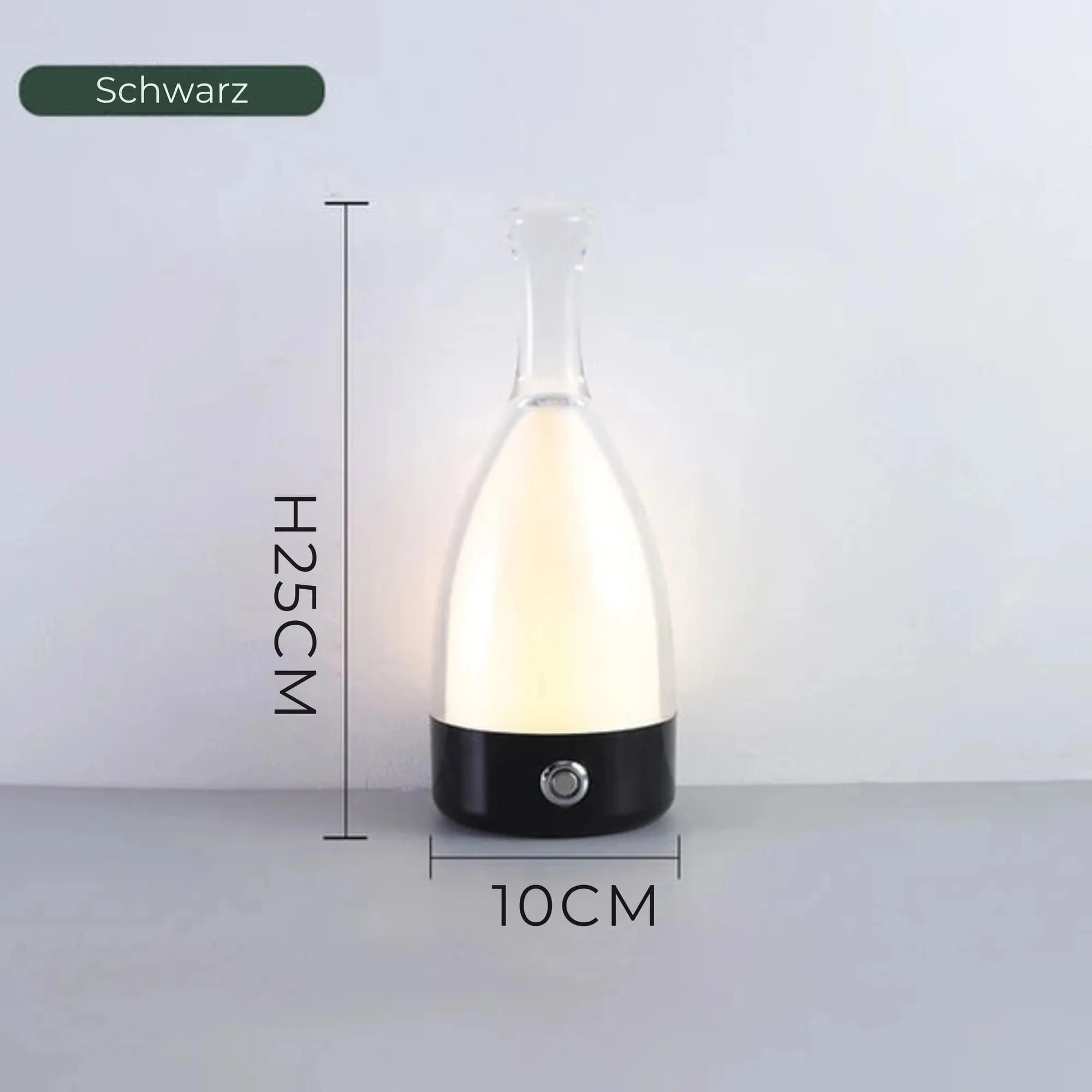 Modern Cordless LED Table Lamp - Rechargeable, White, 25cm Tall
