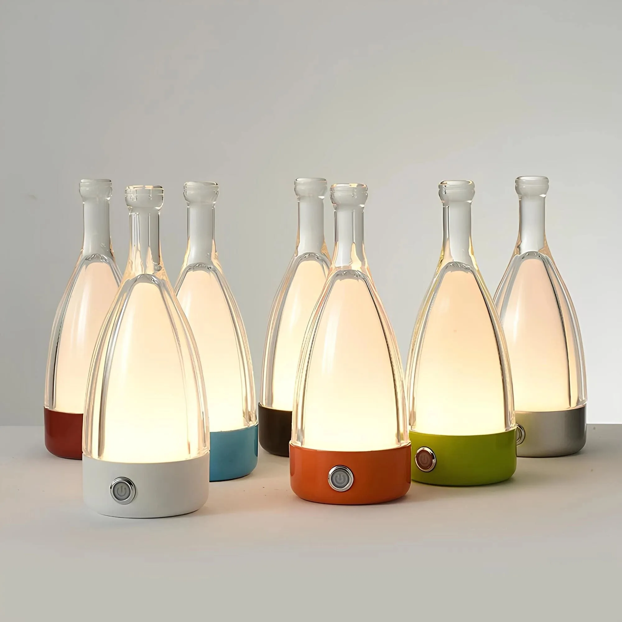 Modern Cordless LED Table Lamp - Rechargeable, White, 25cm Tall