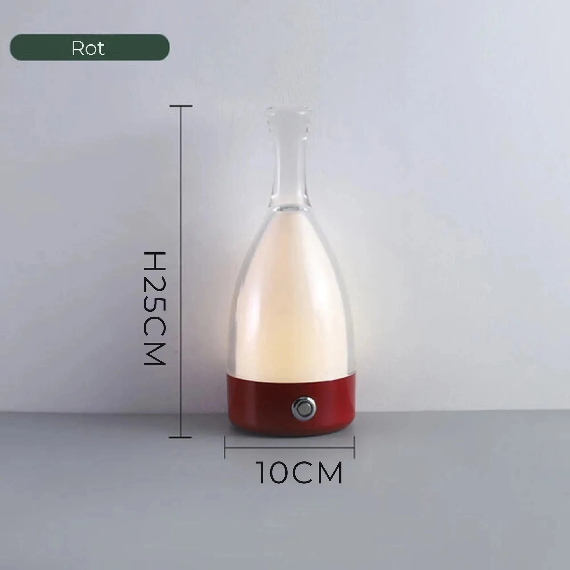 Modern Cordless LED Table Lamp - Rechargeable, White, 25cm Tall