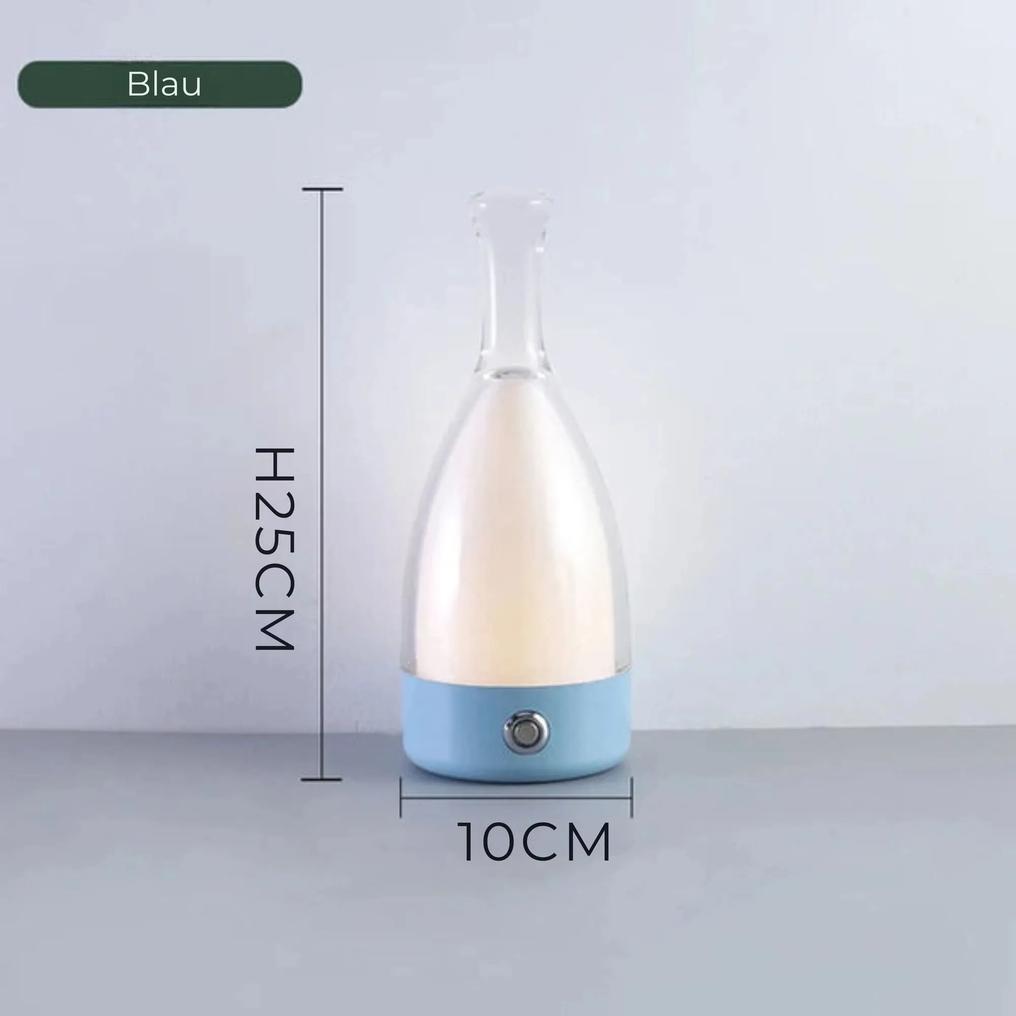Modern Cordless LED Table Lamp - Rechargeable, White, 25cm Tall
