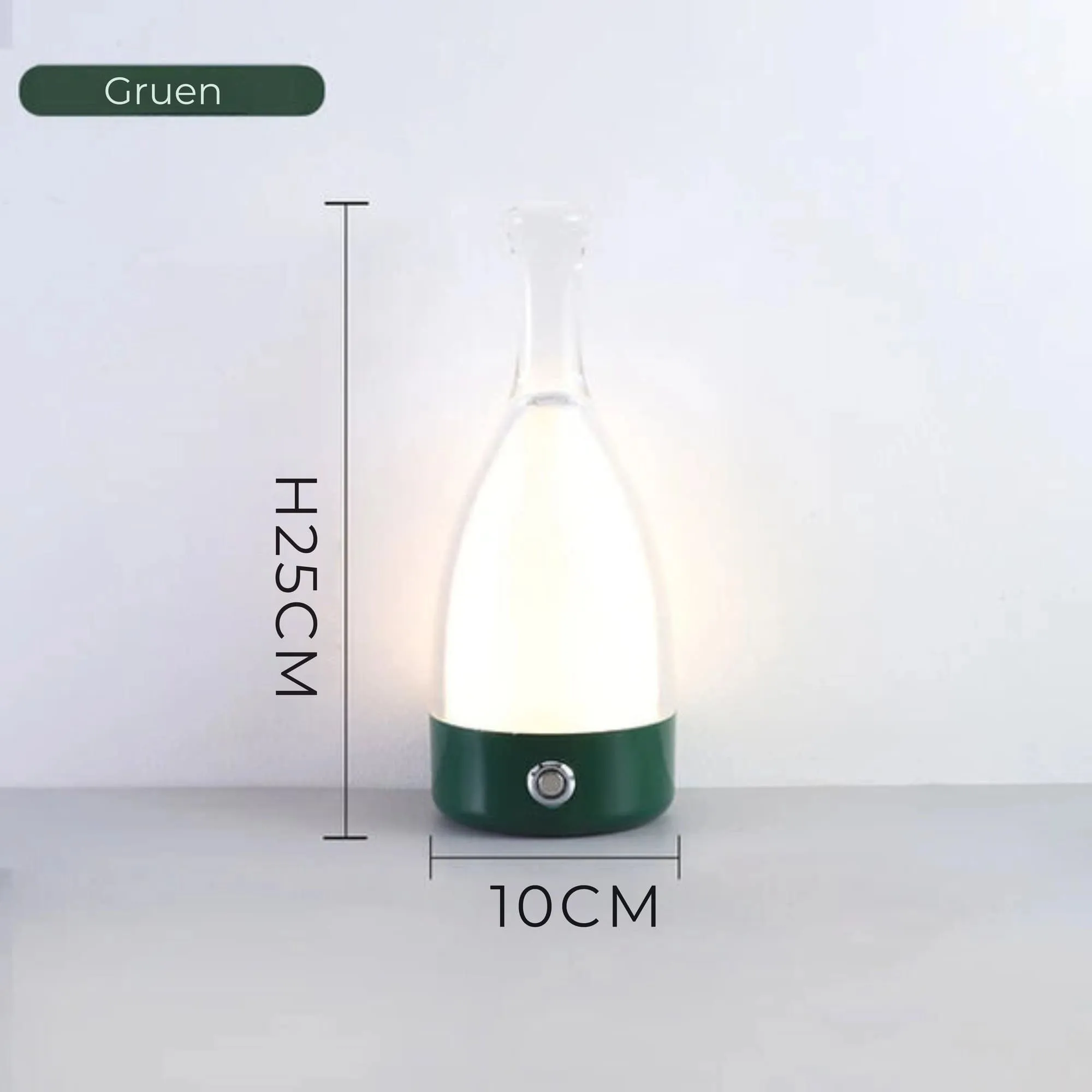 Modern Cordless LED Table Lamp - Rechargeable, White, 25cm Tall