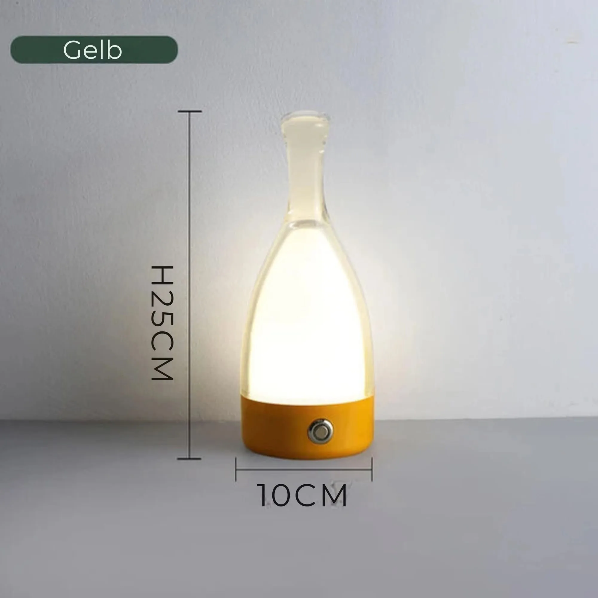 Modern Cordless LED Table Lamp - Rechargeable, White, 25cm Tall