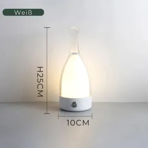 Modern Cordless LED Table Lamp - Rechargeable, White, 25cm Tall