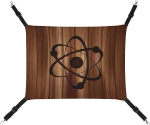 Molecule Atom IconWooden Cat Hanging Hammock Soft Breathable Pet Cage Dog Hammock with Adjustable Straps and Metal Hooks