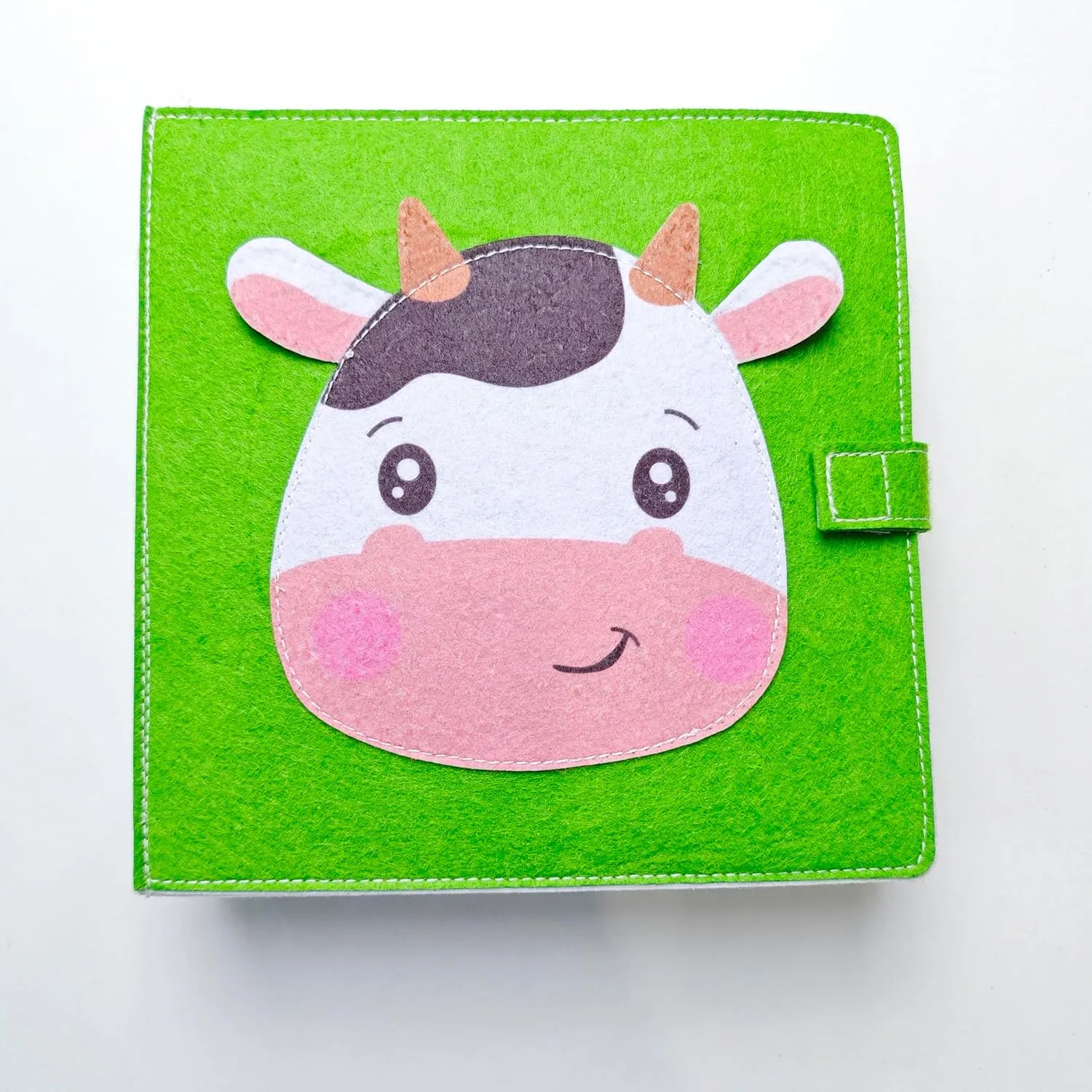 Montessori Quiet Book for Toddlers 1-3 - Farm Harvest Felt Busy Book with Interactive Scenes Travel Activity Book for Early Learning(Green Cow)
