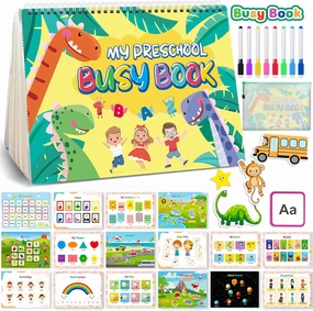 Montessori Busy Book for Toddlers 3-5, My Preschool Learning Activities, Autism Sensory Travel Toys for Kids, Education Workbook, Back to School Birthdays Gifts for Boys and Girls Age 3 4 Year Old