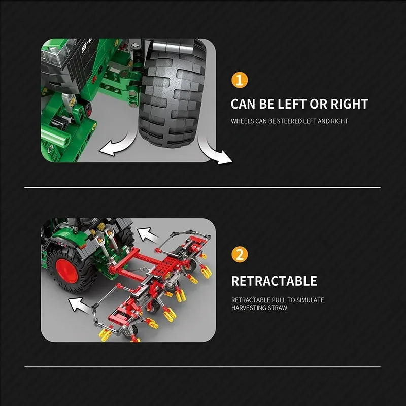 Motorized Creator Expert RC MOC Agricultural Tractor Bricks Toy