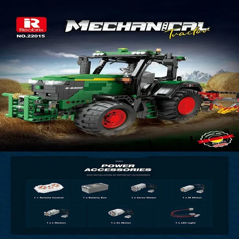 Motorized Creator Expert RC MOC Agricultural Tractor Bricks Toy