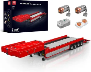 Mould King 19015T Trailer Truck Block Kits Model, MOC Building Blocks Set to Build, Gift for Kids Age 8 /Adult Collections Enthusiasts (3399  Pieces with Motor/APP Remote Control)